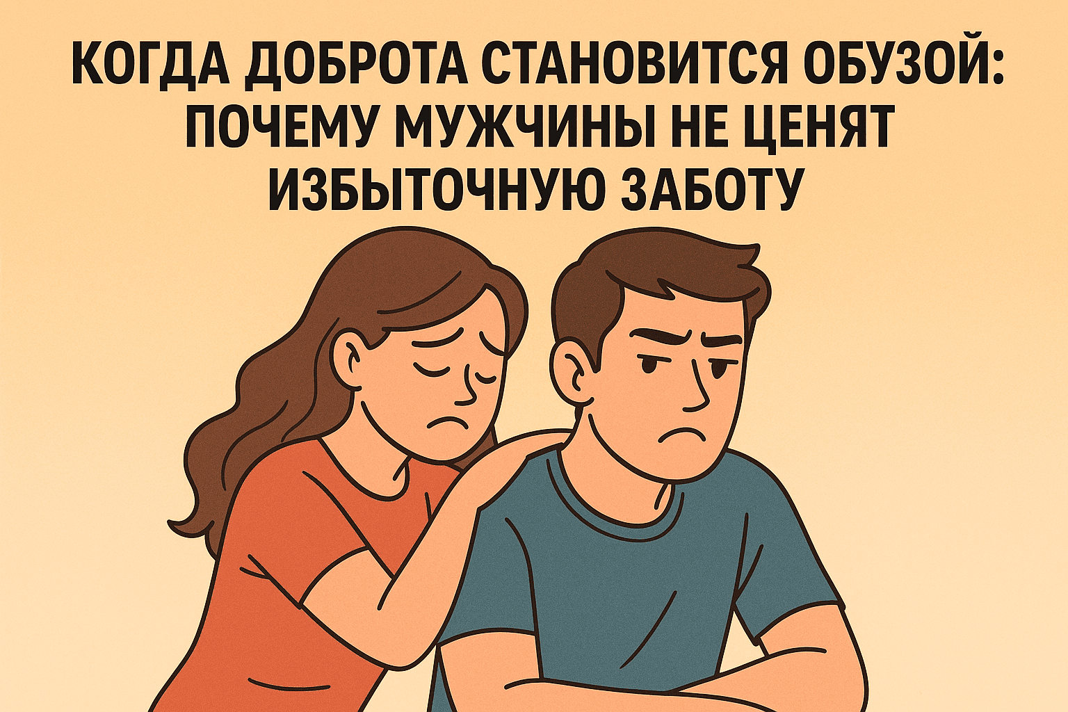 Когда доброта становится обузой: почему мужчины не ценят избыточную заботу