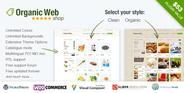 [Themeforest] Organic web shop v3.1 — адаптивный WooCommerce WordPress шаблон