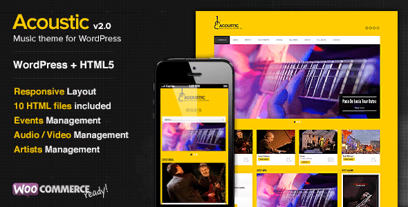 [Themeforest] Acoustic v2.8 - музыкальный шаблон для WordPress