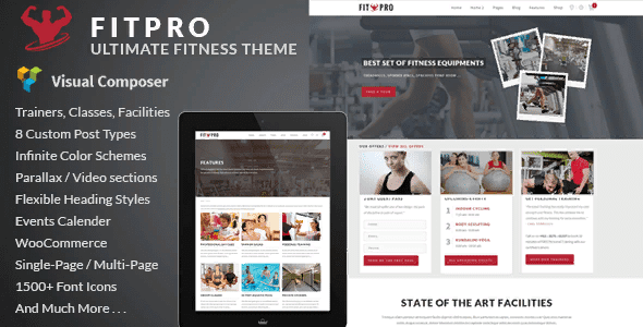 [Themeforest] FitPro v2.0 — фитнес / спа / спорт /спортзал WordPress шаблон
