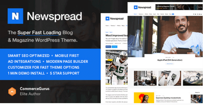 [Themeforest] Newspread v1.0.0 - Журнал, блог, газета и обзор тема wordpress