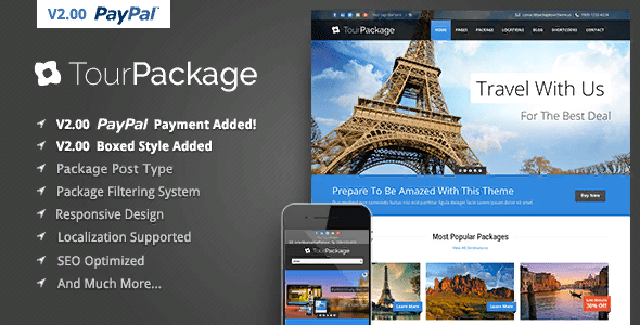[WordPress] Tour Package v2.06 – Тема путешествия