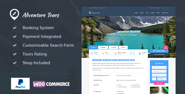 [Themeforest] Adventure Tours v3.1.2 — путешествия / тур WordPress шаблон