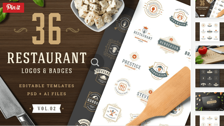 36 Restaurant Logos and Badges vol 2 (2018)