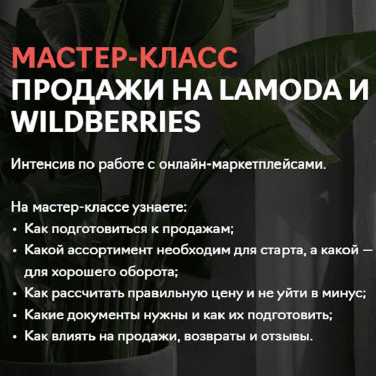 [Fashion Factory School] Продажи на Lamoda и Wildberries (2020)