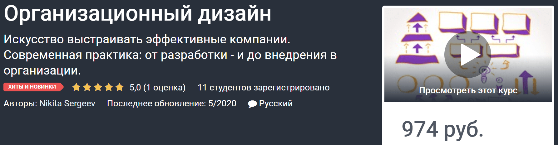 [Udemy] [Nikita Sergeev] Организационный дизайн (2020)