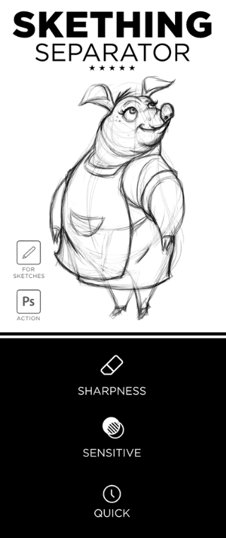 [Graphicriver] Sketching Separator Photoshop Action (2020)