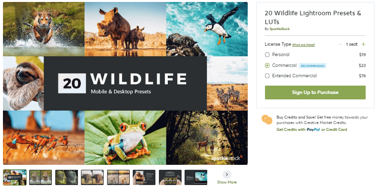 [Creativemarket] 20 Wildlife Lightroom Presets & LUTs (2020)