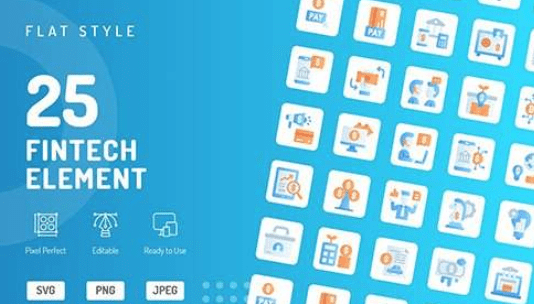 [Graphicriver] Fintech Element Flat Icons (2020)