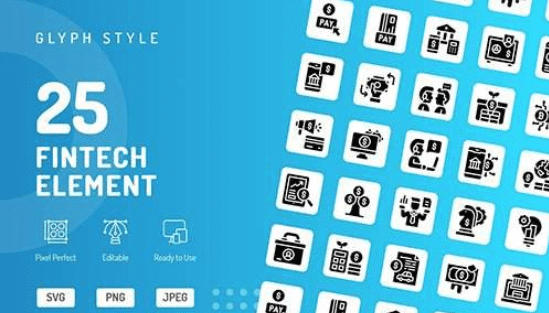 [Graphicriver] Fintech Element Glyph Icons (2020)