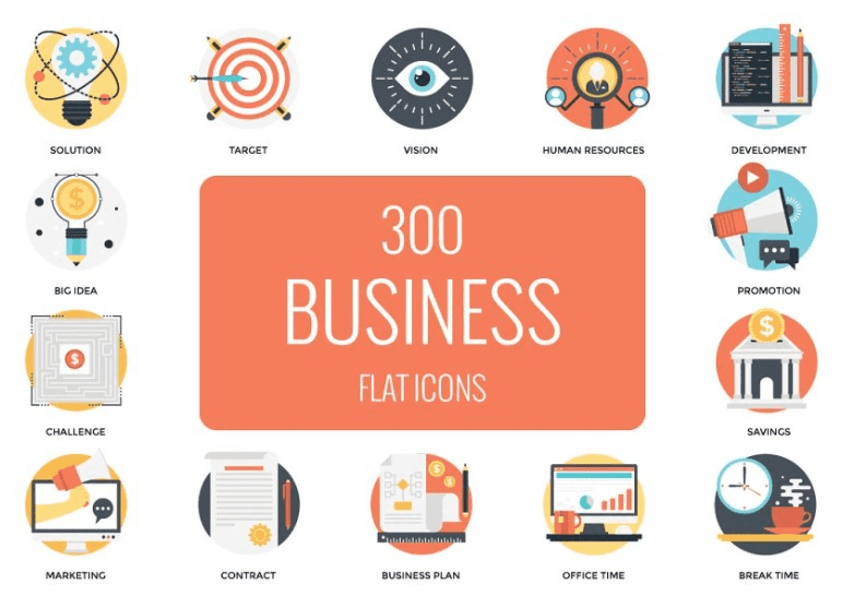 [Creativemarket] 300 Flat Business Icons
