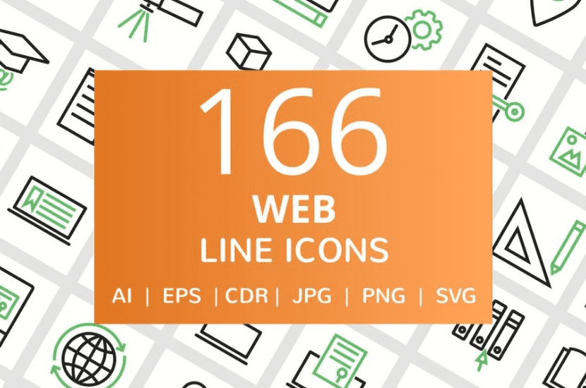 [Creativemarket] 166 Web Line Icons