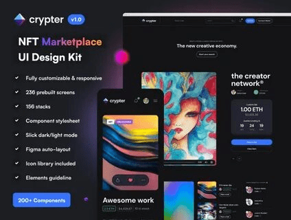 [UI8] Crypter - NFT Marketplace UI Kit (2020)