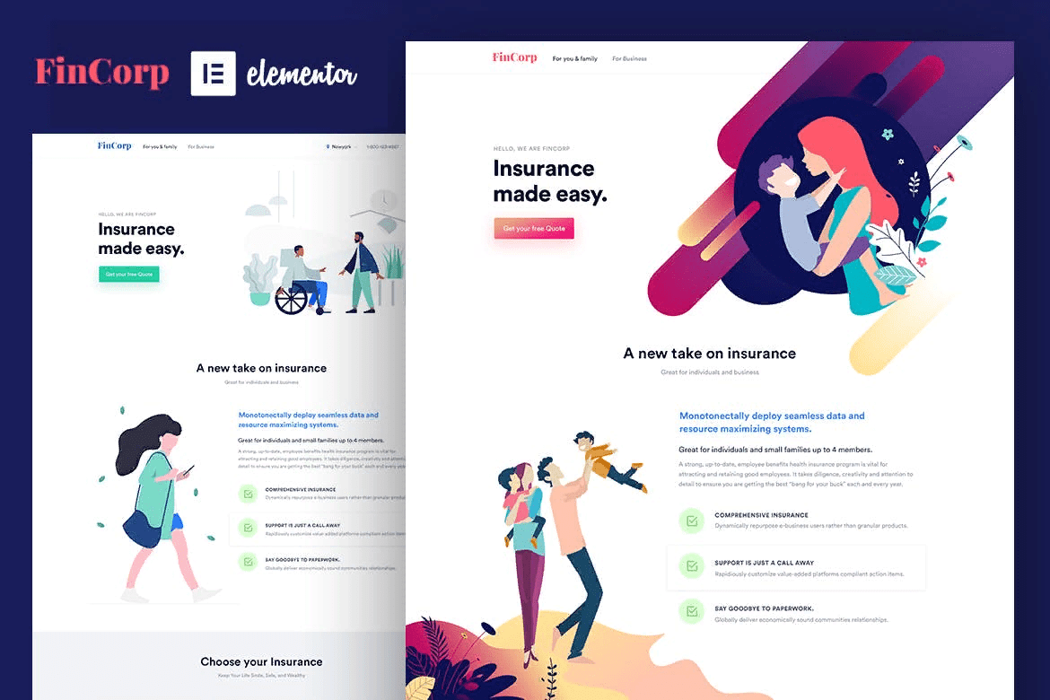 [Themeforest] FinCorp - Insurance & Marketing Elementor Template Kit