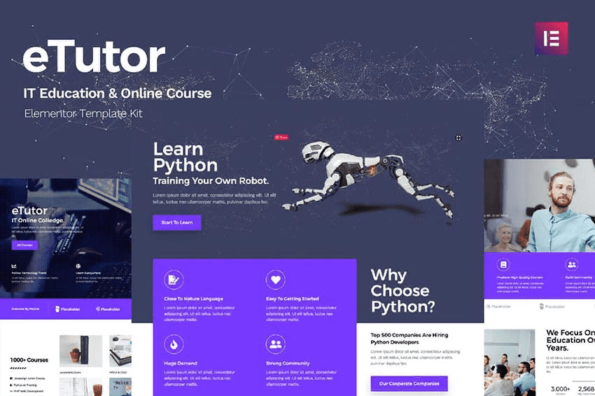 [Themeforest] eTutor - Education & Online Course Elementor Template Kit
