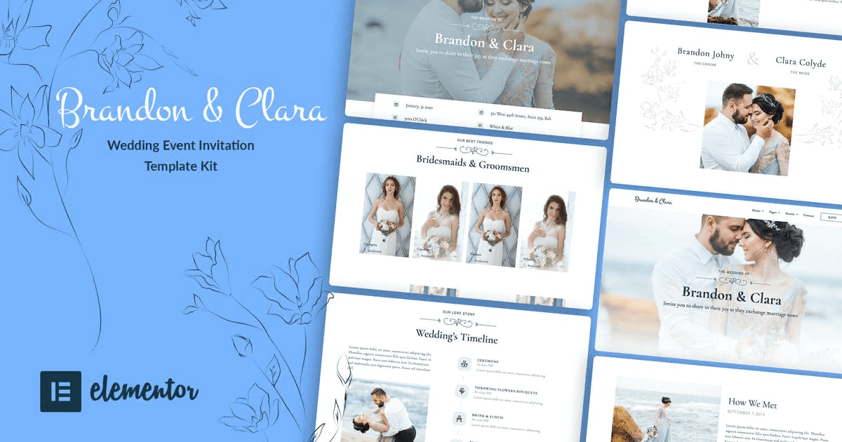 [Themeforest] Brandon & Clara - Wedding Event Invitation Elementor Template Kit