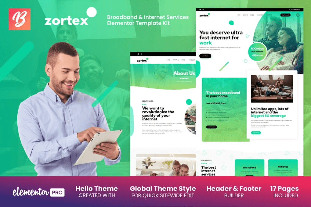 [Themeforest] Zortex - Broadband & Internet Services Elementor Template Kit