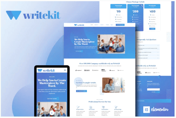 [Themeforest] WriteKit - Content Writing Services Agency Elementor Template Kit