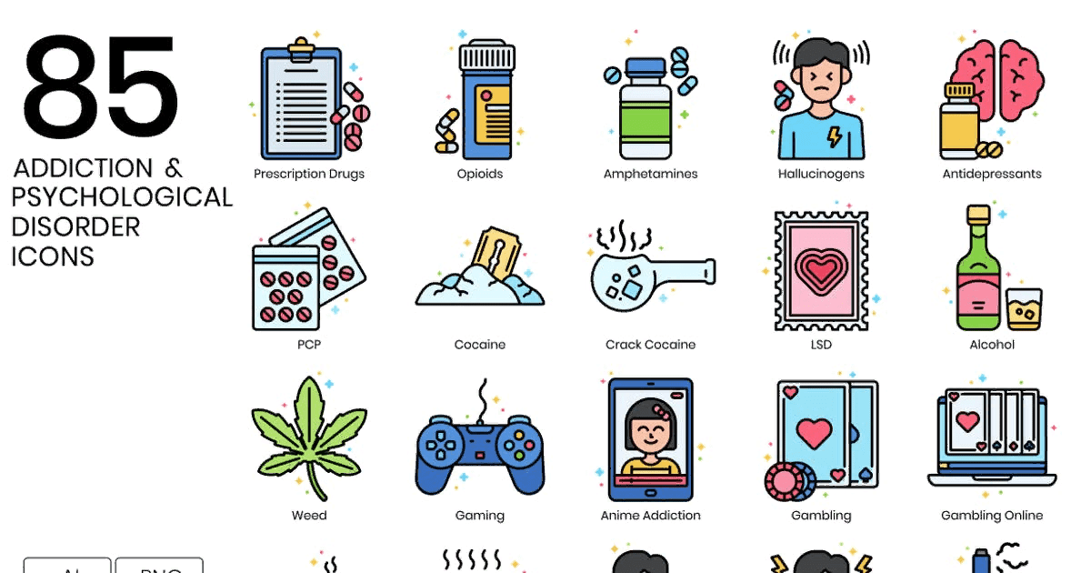[Elements.Envato] 85 Addiction Icons (2021)