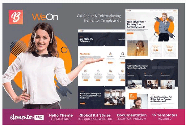 [Themeforest] WeOn - Call Center & Telemarketing Elementor Template Kit