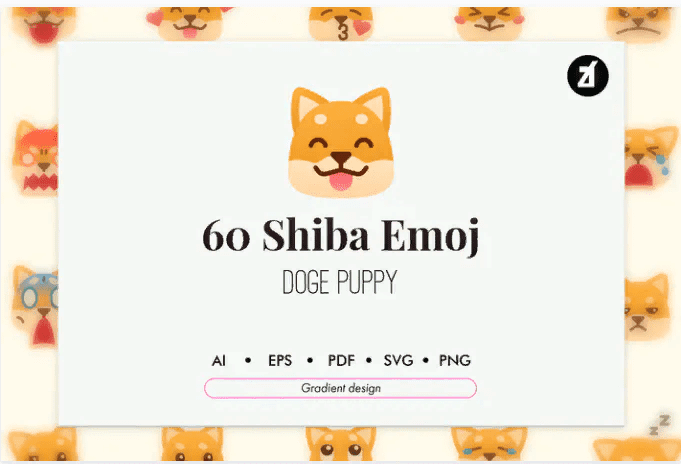 [Elements.Envato] Набор значков 60 Shiba Emoji (2021)