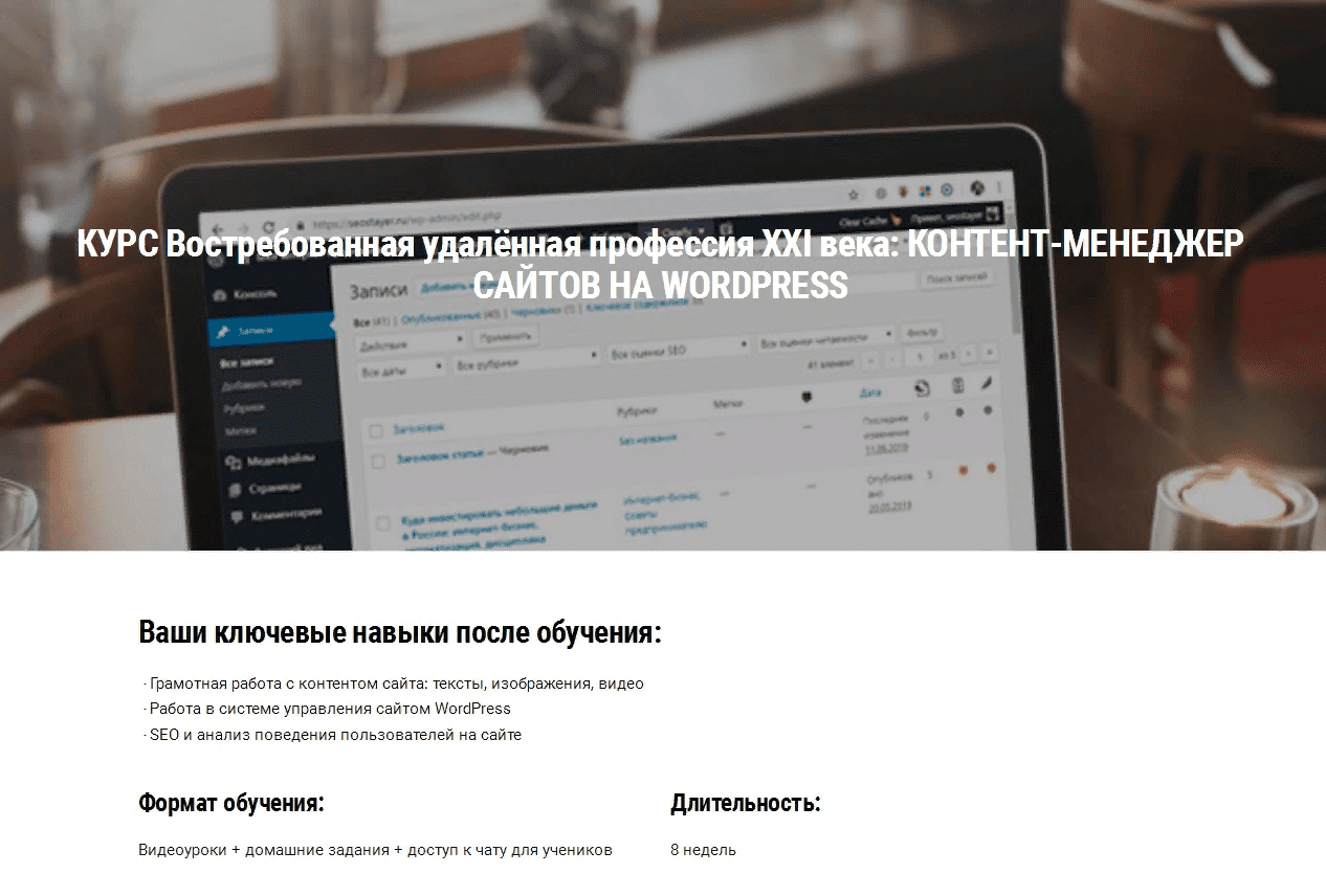 [Seostayer] Профессия: контент-менеджер сайтов на Wordpress (2021)
