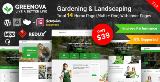 [themeforest] Greenova v2.2.3 NULLED - тема WordPress для садоводства и ландшафтного дизайна (2022)