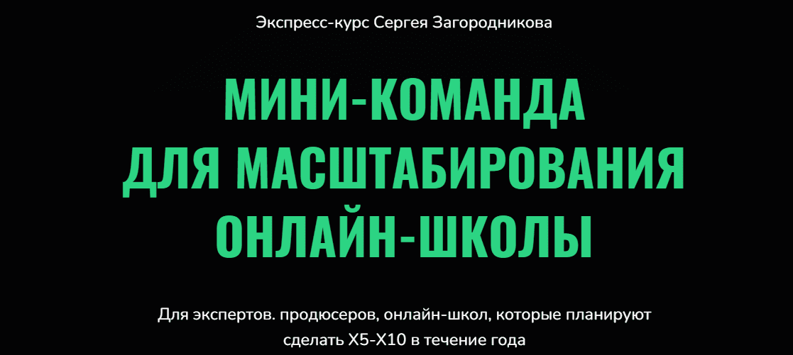 [Сергей Загородников] Мини-команда для масштабирования онлайн-школы (2023)