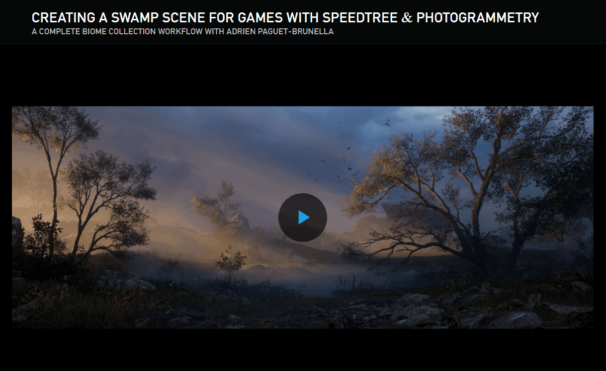 [TheGnomonWorkshop, Adrien Paguet-Brunella] Creating a Swamp Scene for Games with SpeedTree & Photogrammetry (2023)