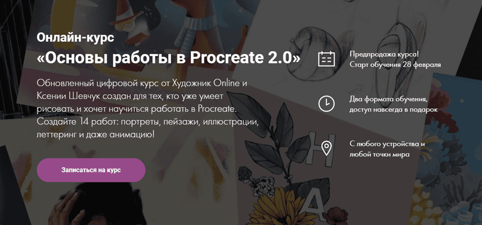 [Художник Online] [Ксения Шевчук] Основы работы в Procreate 2.0. Без обратной связи (2024)