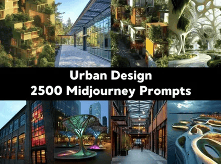[ChillaxDesignsArt] 2500 промптов урбанистической архитектуры в Midjourney (2025)