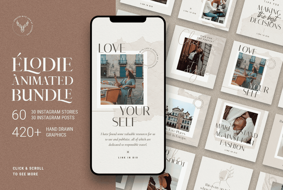 [Creativemarket] Elodie - 60 Animated Posts & Stories (2020)