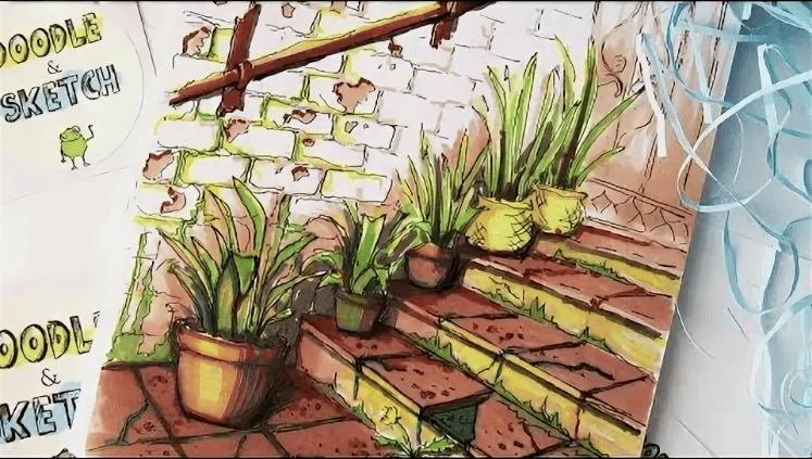 [Анна Шельмина] Видео урок рисования маркерами "Калифорнийская лестница"
