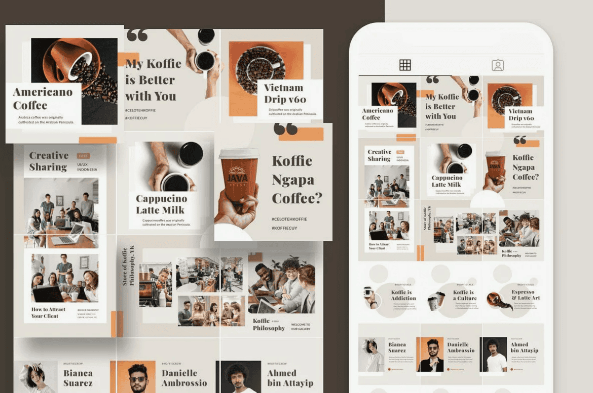 [Creativemarket] 55 Instagram макетов
