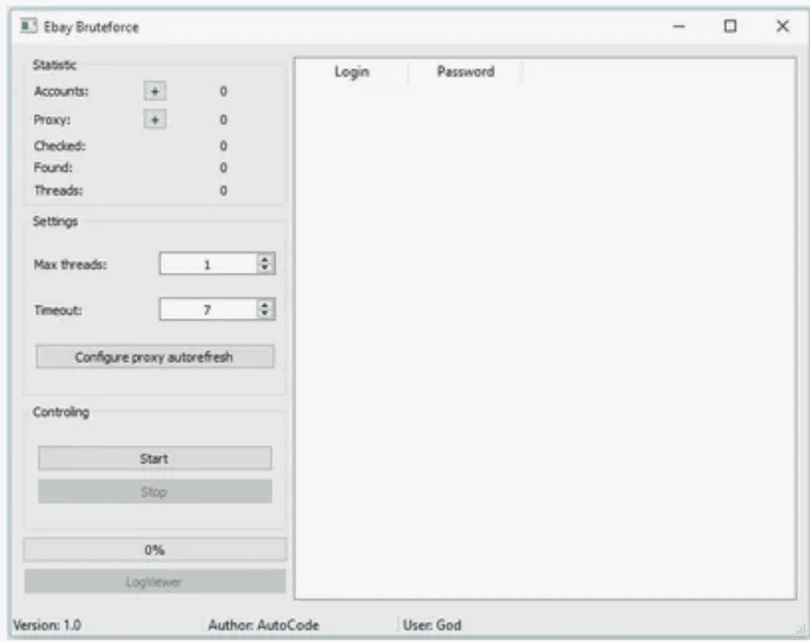 Ebay Brute by AutoCode - брут популярной международной торговой площадки