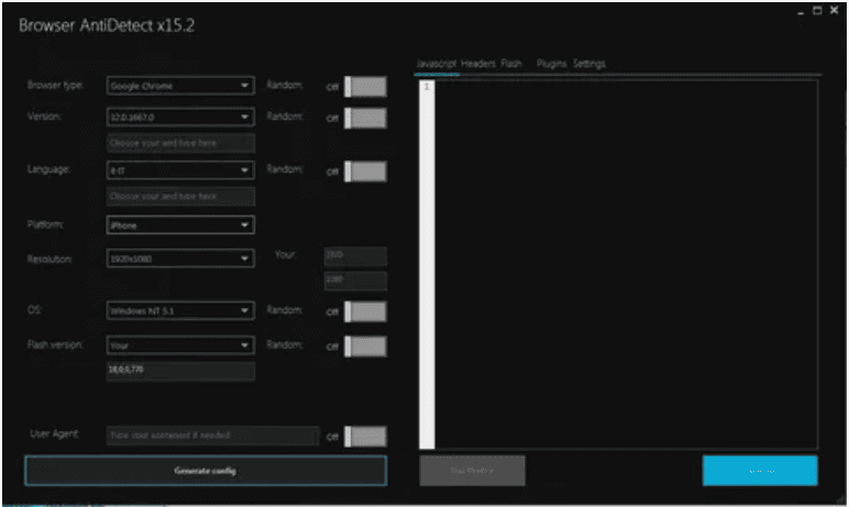 Browser antidetect x15.2