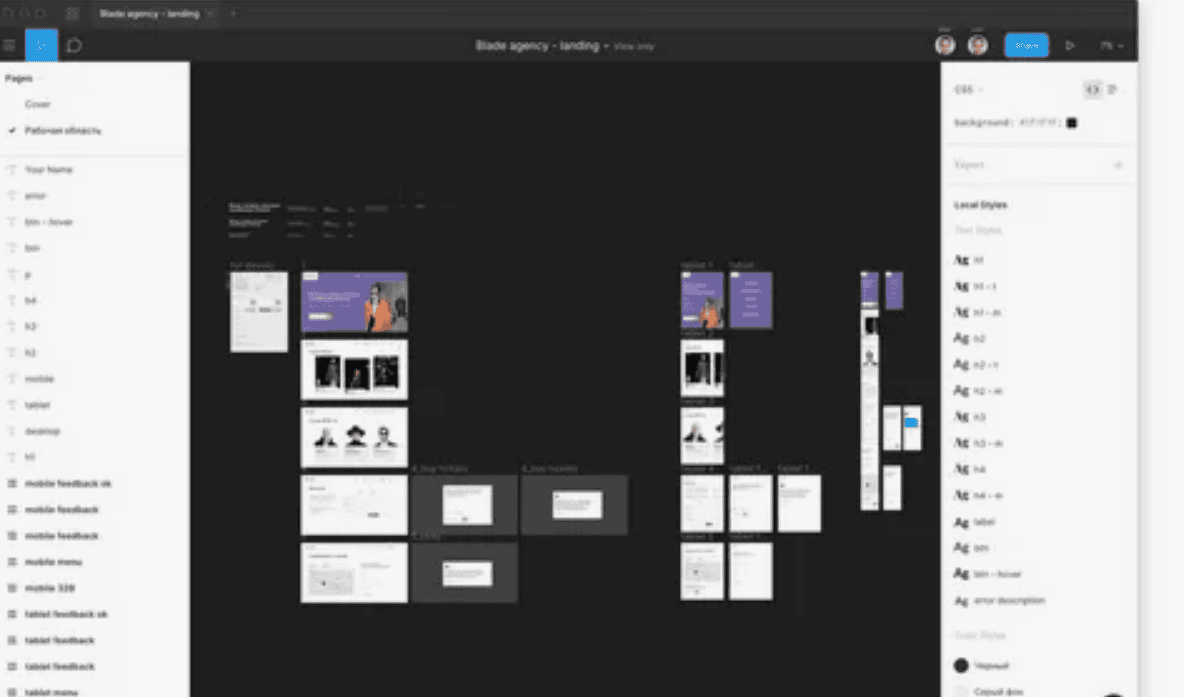 [Figma] Адаптивный макет Blade Agency (HTML ACADEMY)