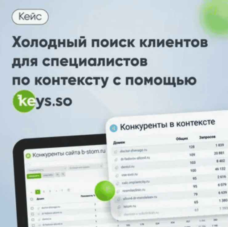 [Keyso] Массовый сбор ключей, анализ и поиск ниши среди конкурентов - на 6 месяцев (Базовый)