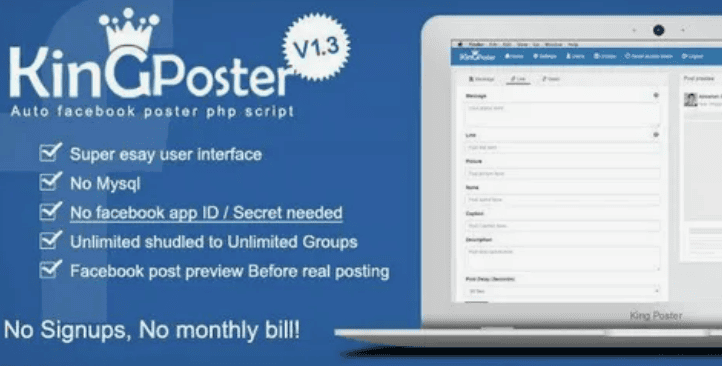 King poster v1.2 - скрипт автопостинга в группы Facebook [PHP]