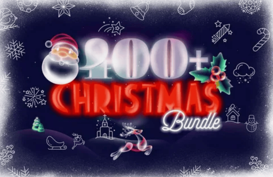 [Mightydeals] 400+ рождественских и новогодних векторных дизайнов (2018)