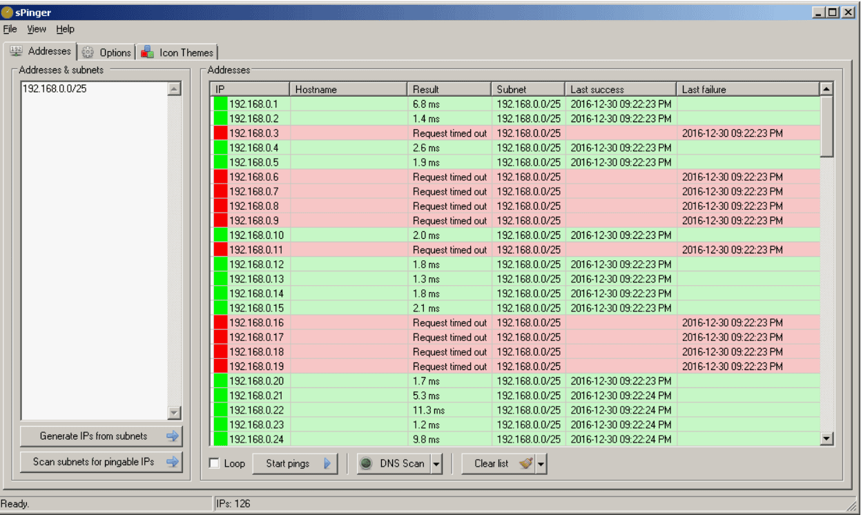Pinger - софт для пинга сайтов и ip