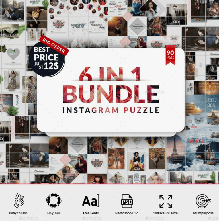 [PSD] 6 в 1 - Instagram Bundle - Бесконечные ленты для Инстаграм (2019)