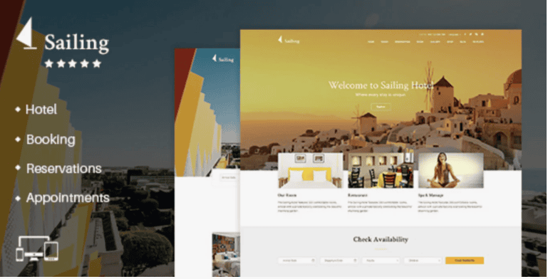 Sailing v1.13.1 – шаблон для гостиниц на WordPress