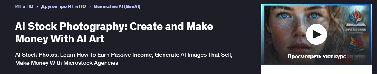 [Udemy] AI Stock Photography - Создавайте и зарабатывайте деньги с помощью искусственного интеллекта (2025)