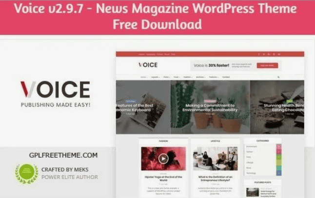 [WordPress] Voice v2.5 — новостной / журнальный WordPress шаблон