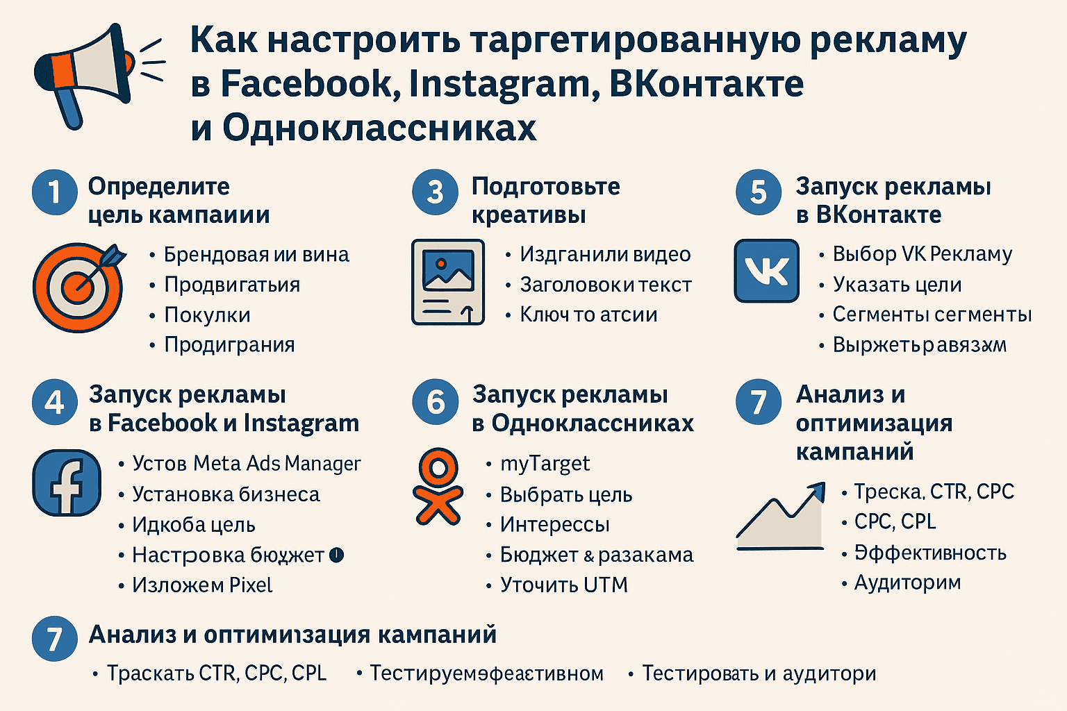 Как настроить таргетированную рекламу в Facebook, Instagram, ВКонтакте и Одноклассниках: пошаговая инструкция