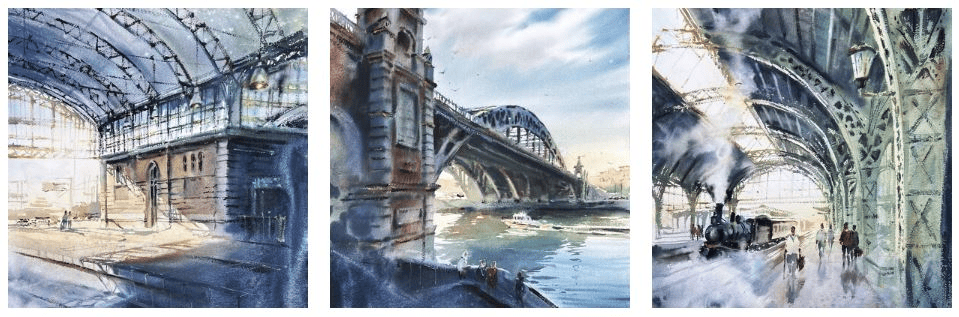 [Art Kustova school] [Анастасия Кустова] Архитектура. Вокзалы и мосты (2024)