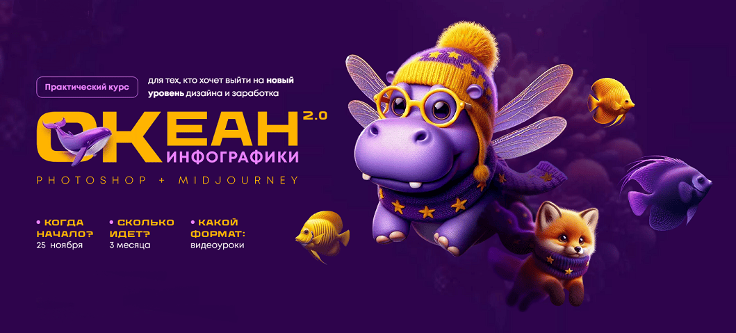 [Helen Fiolett, Татьяна Никулина] Океан инфографики 2.0. Photoshop+Midjourney (2024-2025)