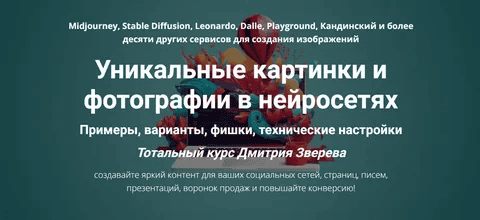 [Дмитрий Зверев] Уникальные картинки и фотографии в нейросетях (2024)