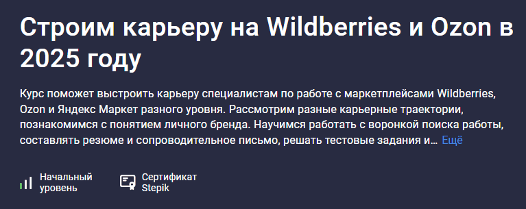 [Евгений Новиков] Строим карьеру на Wildberries и Ozon (2025)